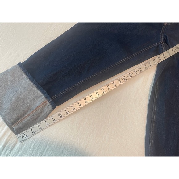00661 Kate Spade New York Women Wide Leg Crop Jeans Sz 12 Blue Denim Cuffed NWOT - Picture 5 of 10